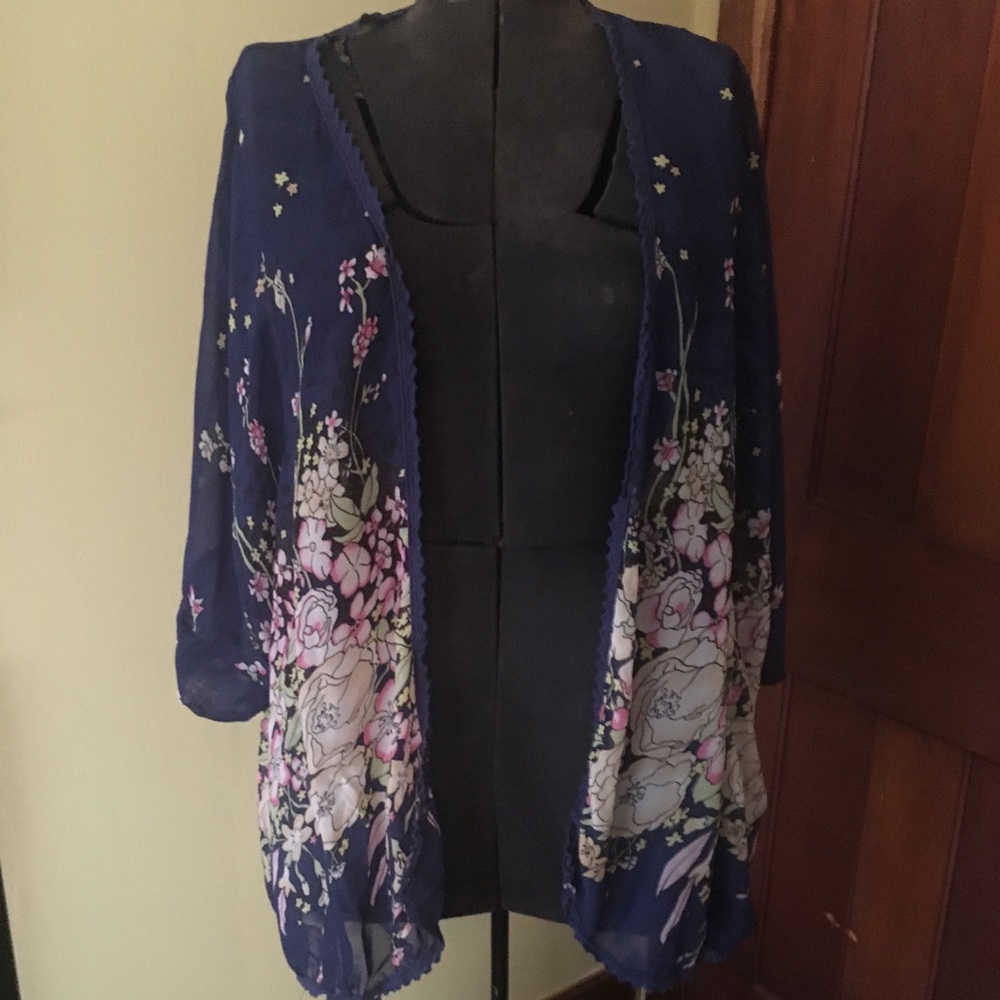 Blue Floral Kimono